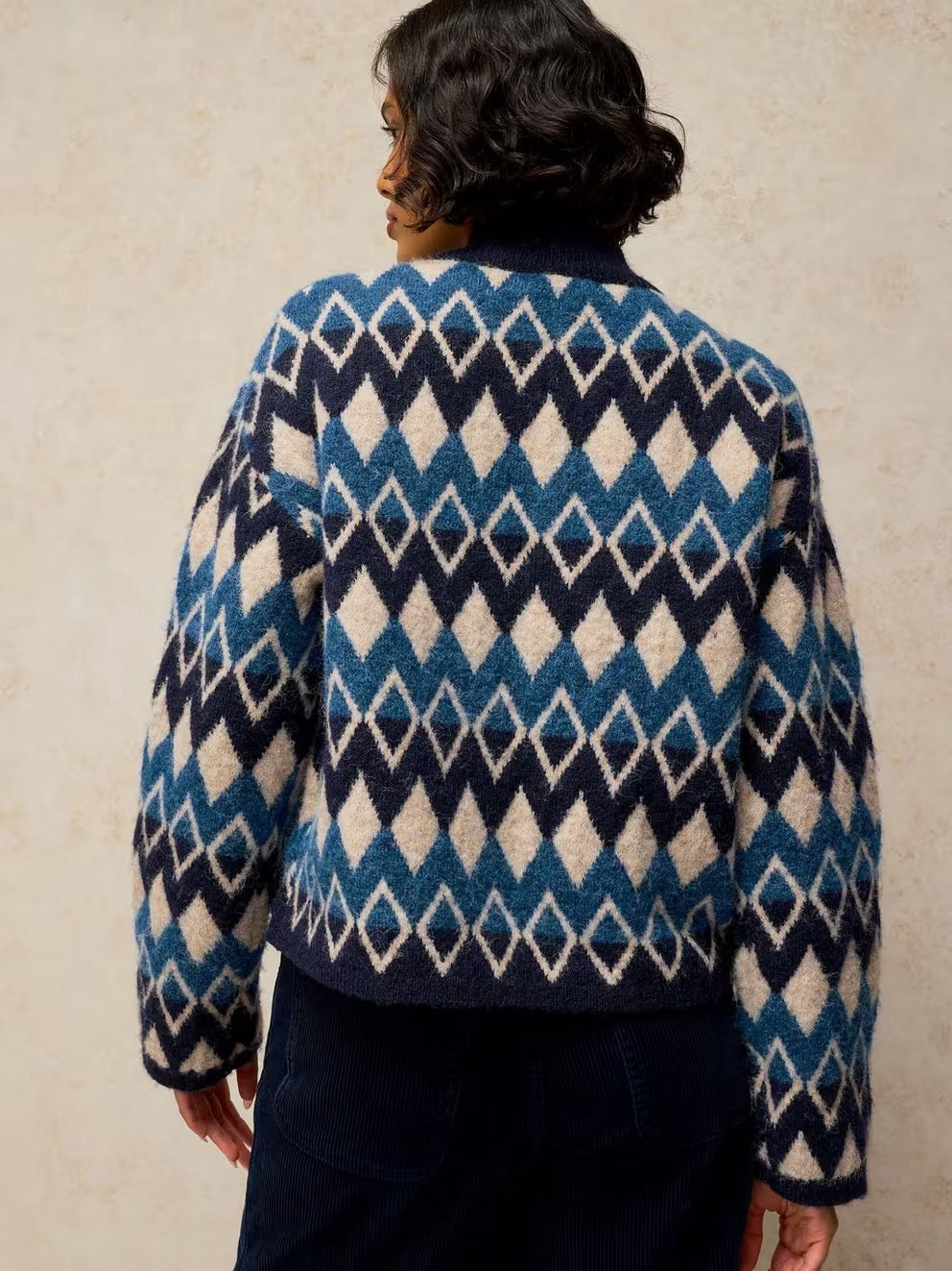 Margot Fairisle Cardigan - Navy Multi