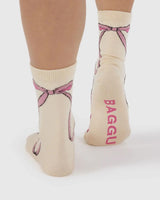 Crew Sock - Pink Bows