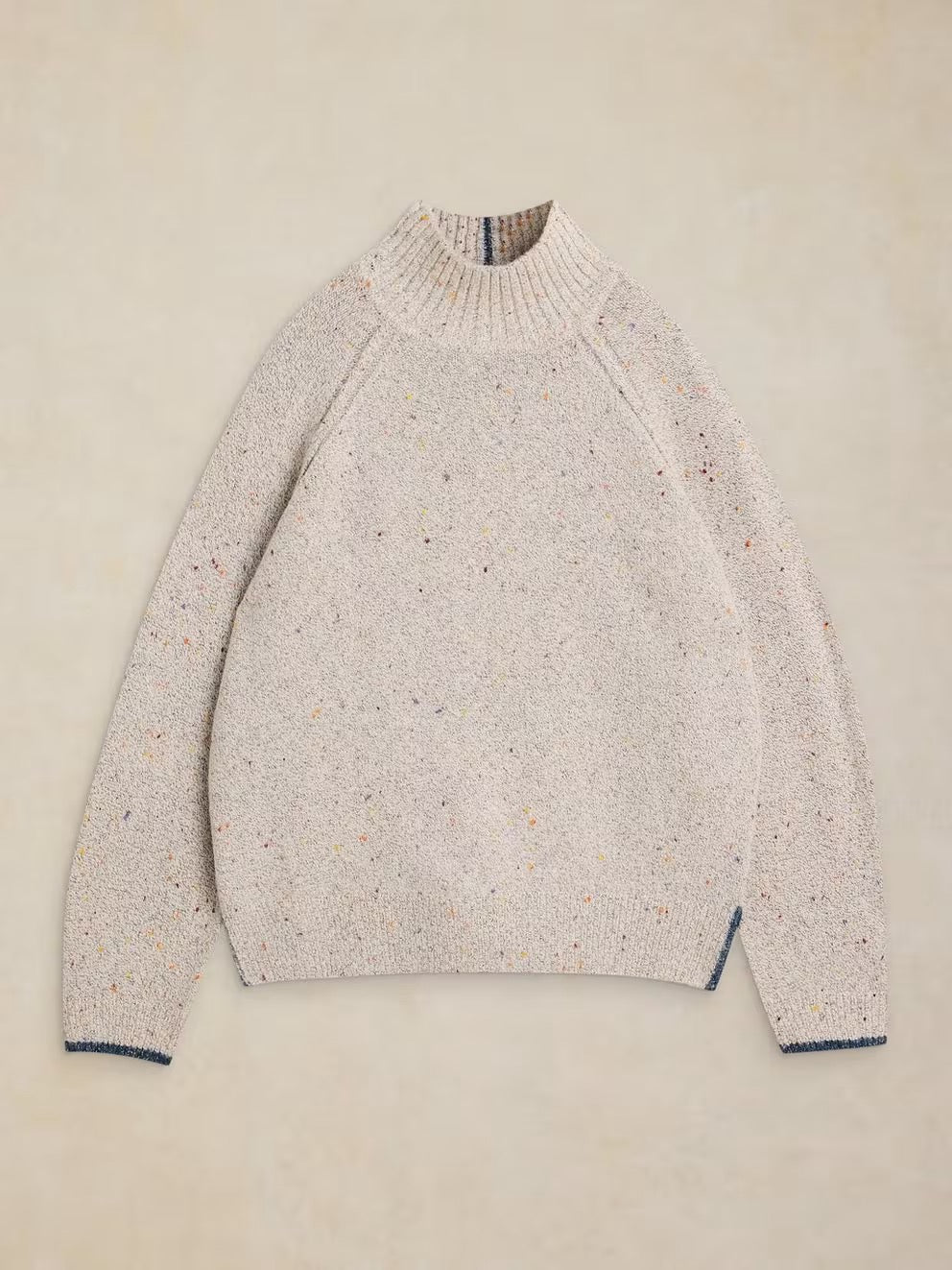 Talia Nep High Neck Jumper - Light Grey