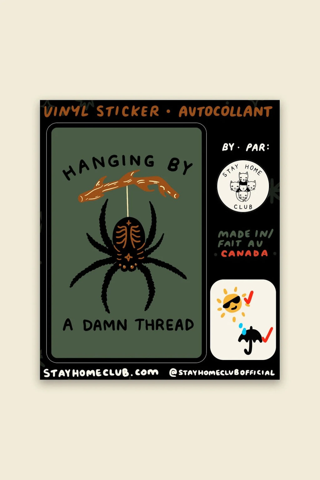 Hanging By A Thread Sticker