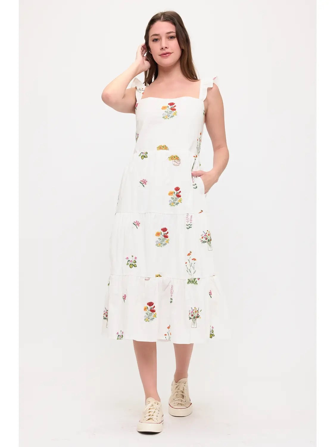 Floral Meadow Embroidered Sundress