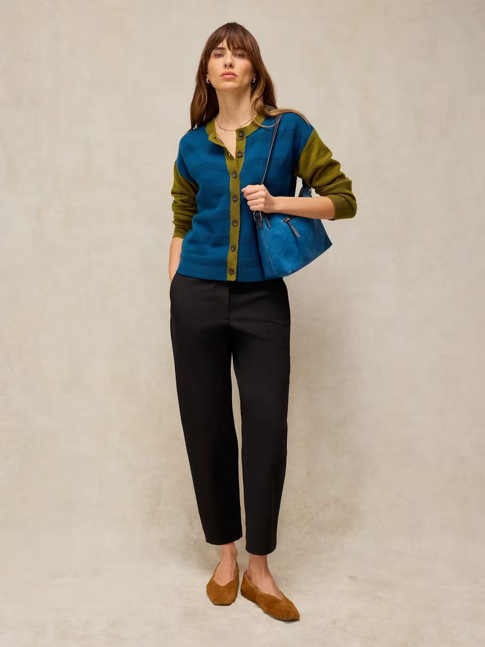 Sansa Stitch Cardi - Teal Multi