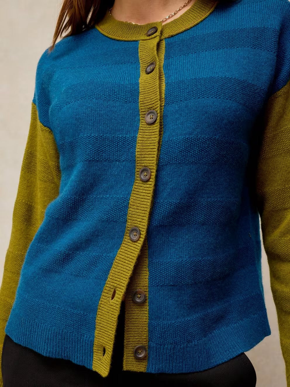 Sansa Stitch Cardi - Teal Multi