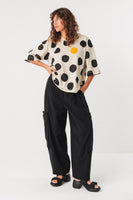 Lariz GOTS T Shirt - Black & Cream