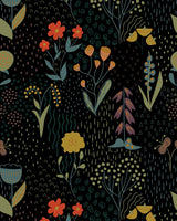 Rainy Field Black Print Jumpsuit