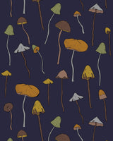 Earthy Mushroom Print 3/4 Sleeve Pull-over Blouse