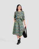 Winter Birds Print 3/4 Sleeve Pull-over Blouse