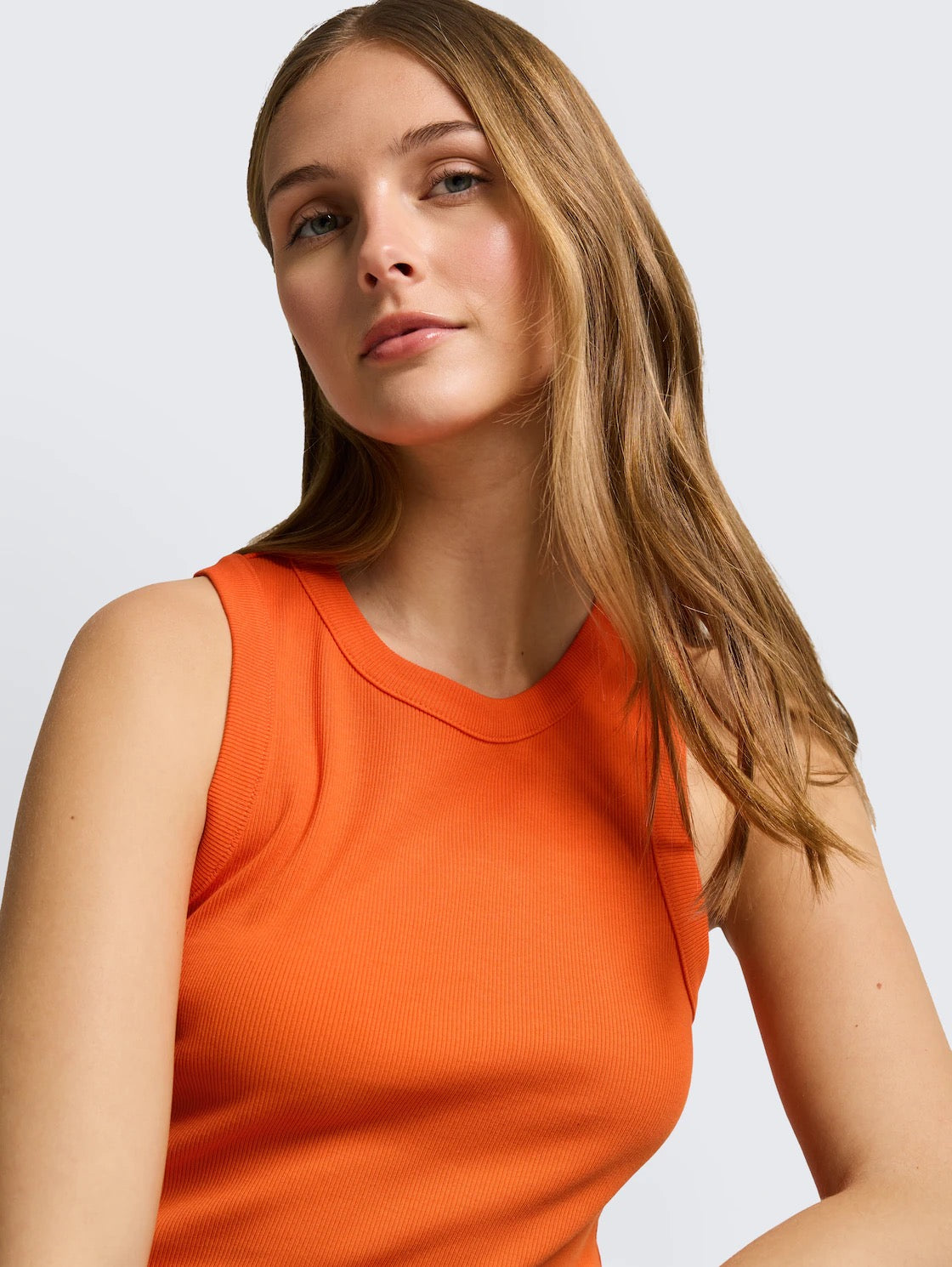 Racerback Rib Tank - Fiery Red