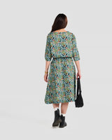 Winter Birds Print 3/4 Sleeve Pull-over Blouse