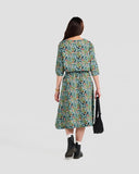 Winter Birds Print 3/4 Sleeve Pull-over Blouse
