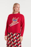 Jacquard Skiing Jumper - Red
