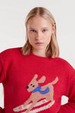 Jacquard Skiing Jumper - Red
