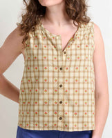 Manzana Button Front Tank - Barley Strawberry