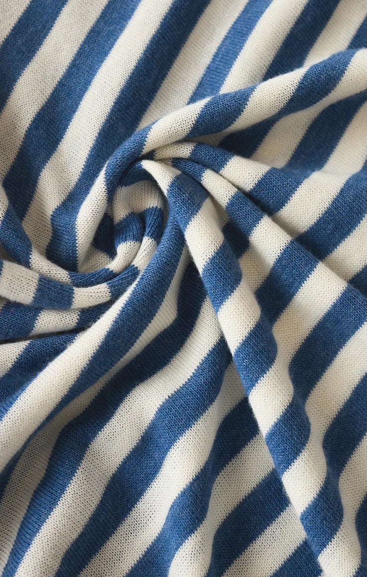 Tourist Stripe Tee - Calypso Blue Indigo