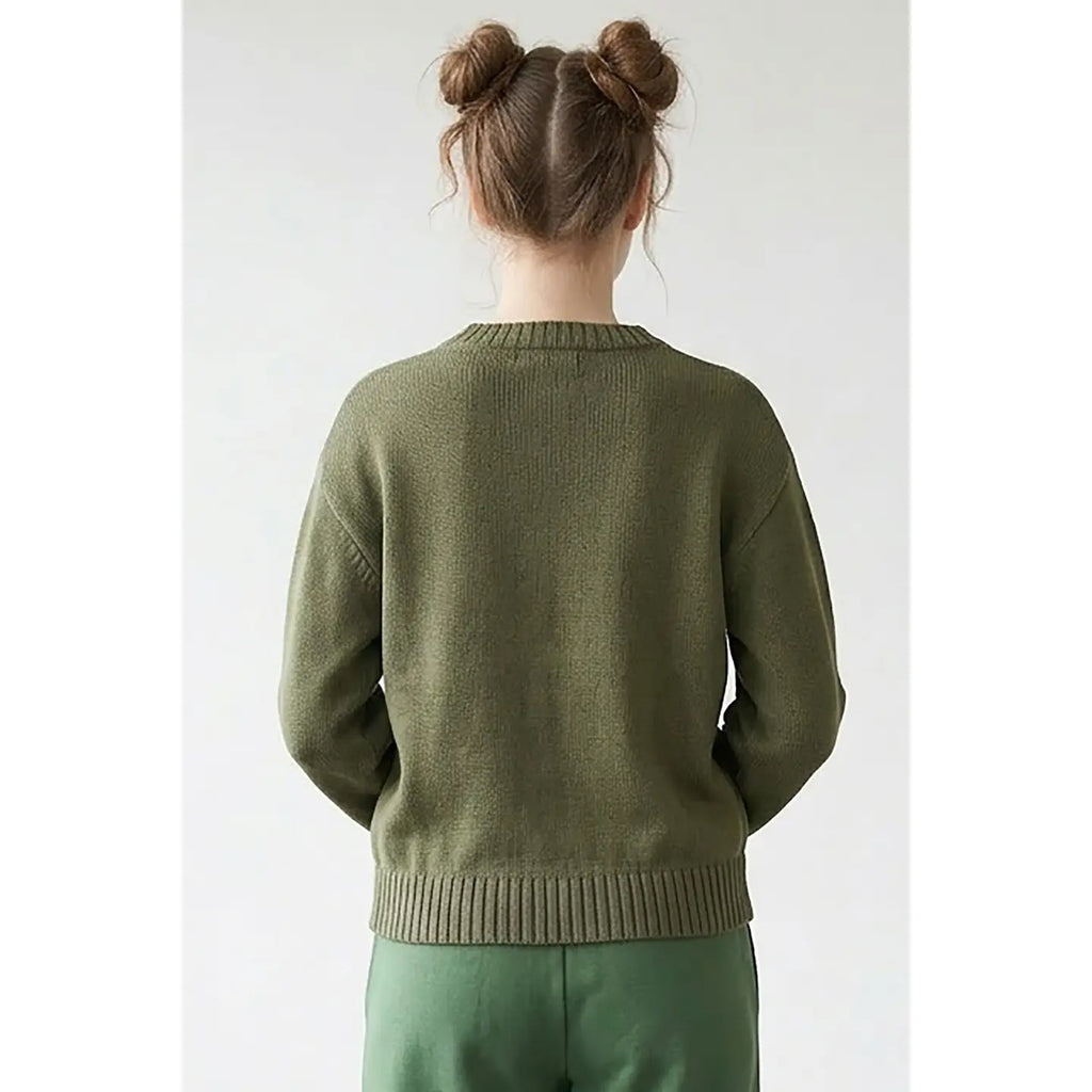 Basic Cotton Sweater - Vintage Olive