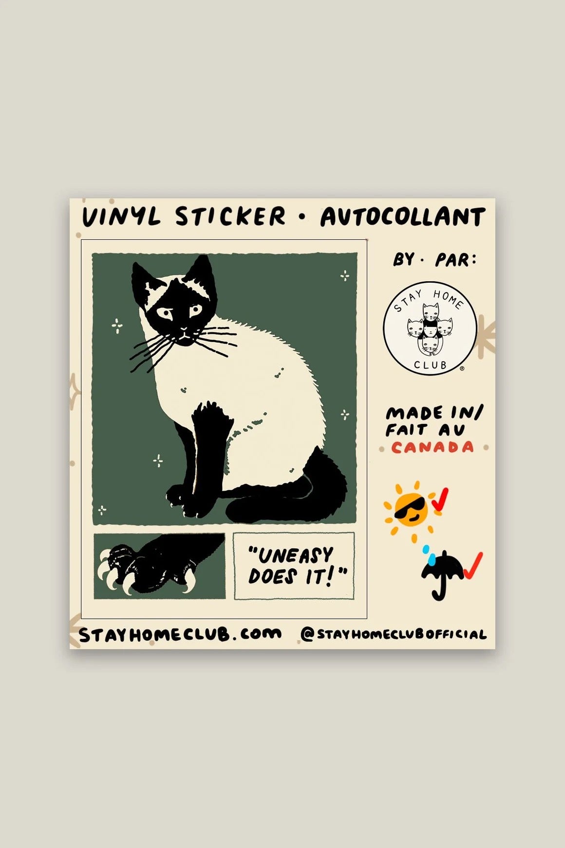 Uneasy Does It Sticker