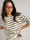 Katya Stripe Tee - Ivory Multi