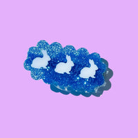 Blue Glitter Rabbit Hair Clip