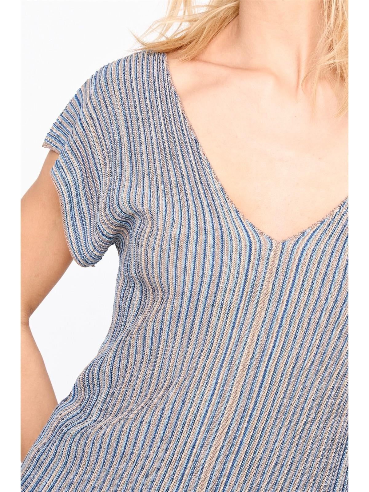 Stripey V Neck Tee