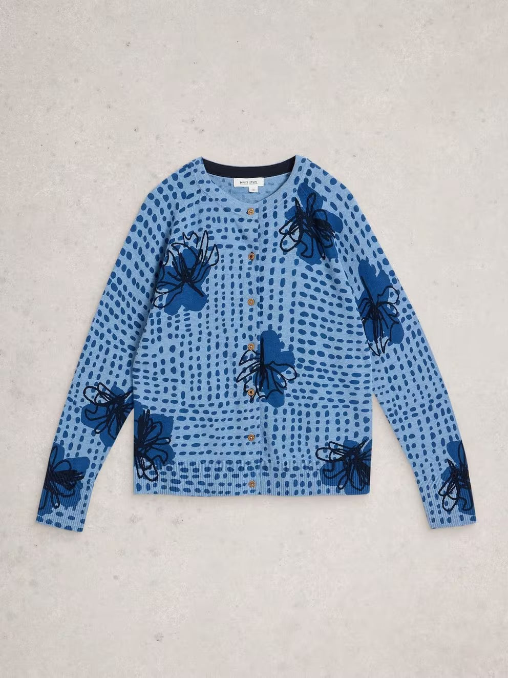 Lulu Print Cardigan - Blue Multi