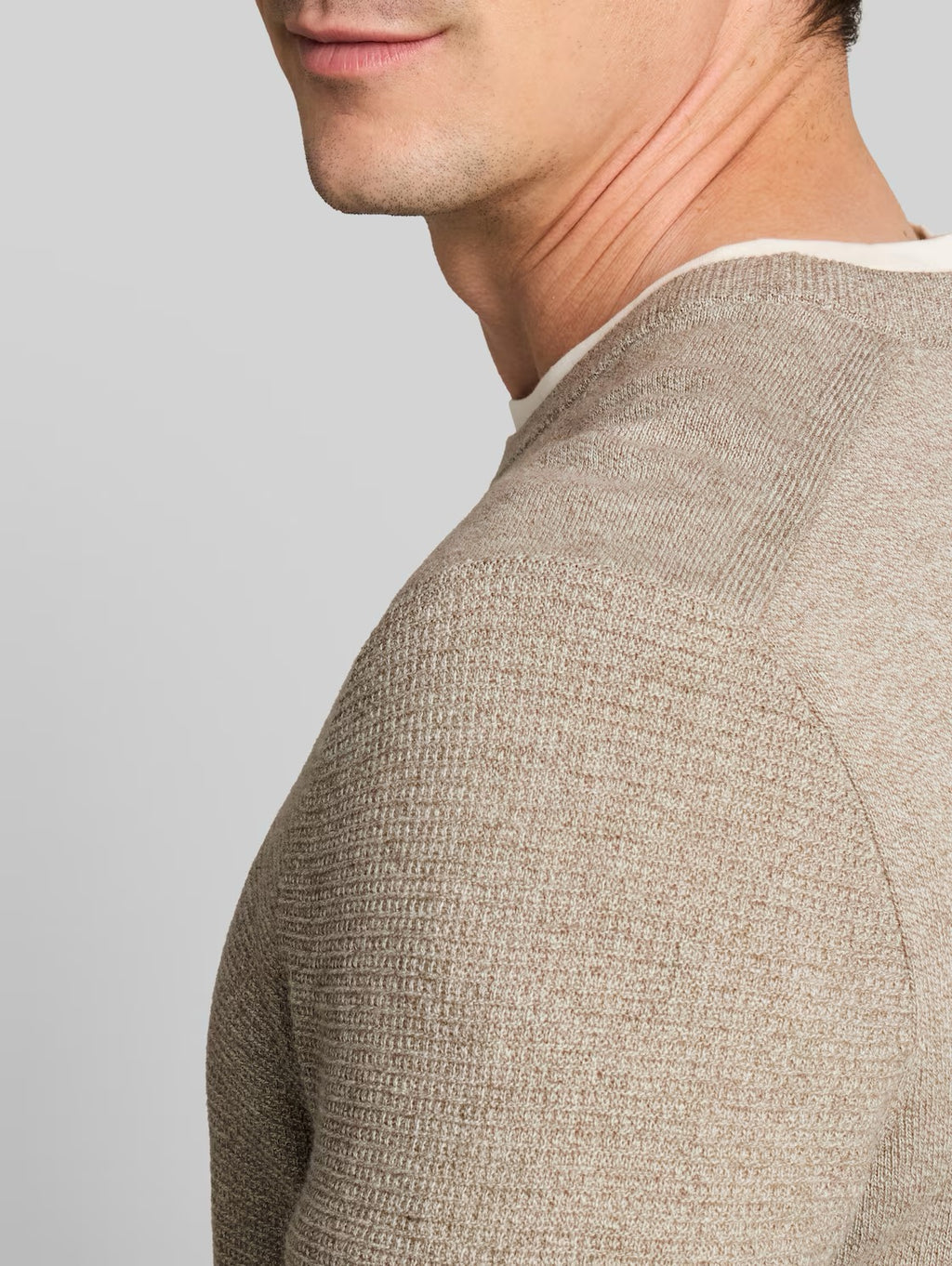 Mouline Structured Knit Crewneck Sweater