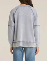 Easy V Knit Denim Sweatshirt