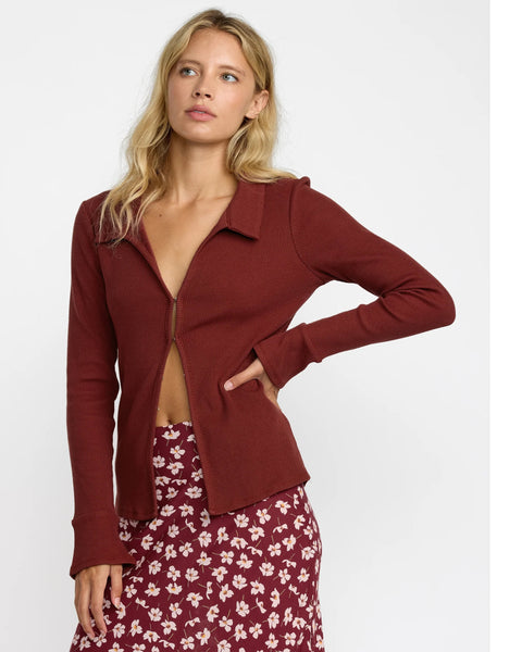 Devine Knit Long Sleeve - Cranberry