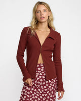 Devine Knit Long Sleeve - Cranberry