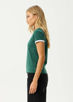 Gardening Club Recycled Ringer Tee - Hunter Green