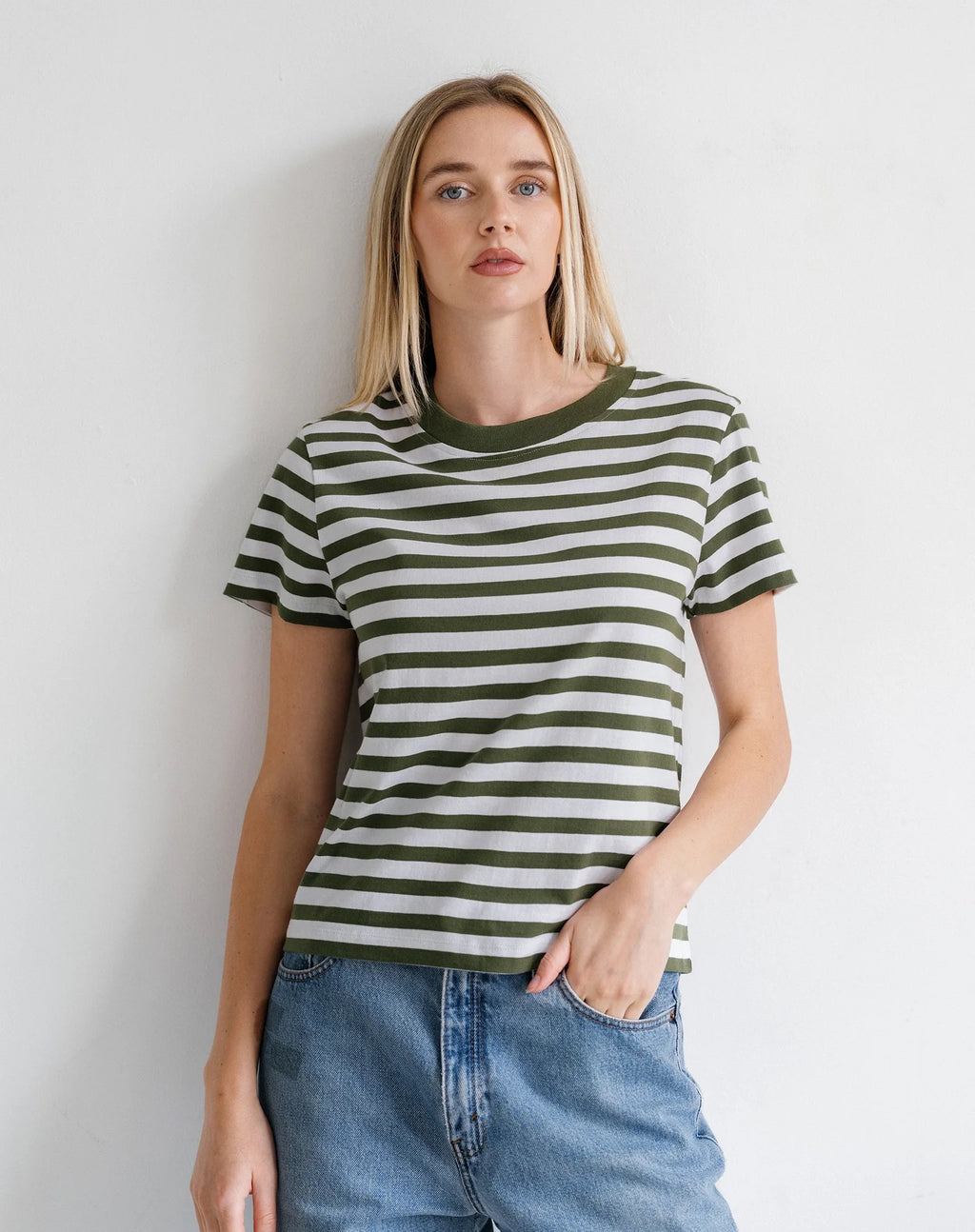 Paris Tee - Chive/Off White