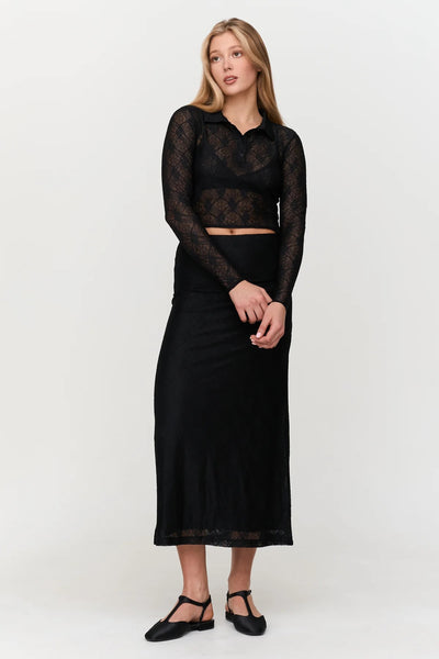 Black Textured Skirt