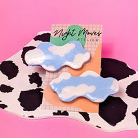 Polymer Clay Cloud Babe Hair Clips - Duo