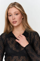 Black Textured Blouse
