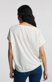 Luxe Touch Boatneck T Shirt - Antique White