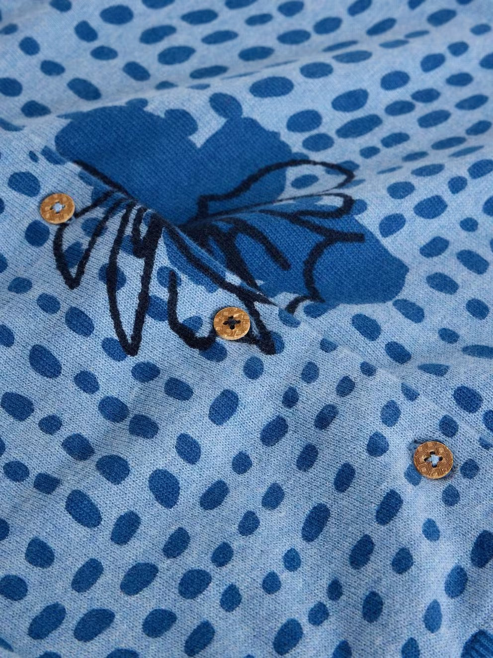 Lulu Print Cardigan - Blue Multi