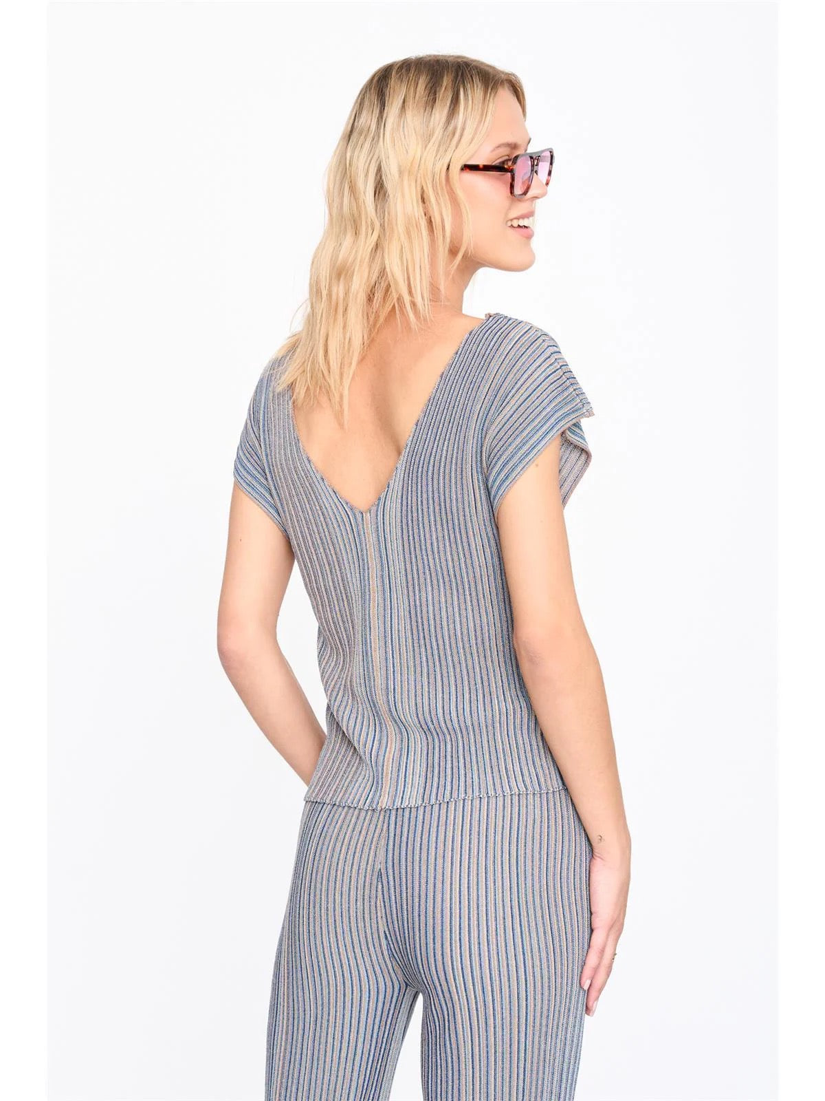 Stripey V Neck Tee