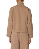 Astrid Stripe Jacket - Tan Faded Wash