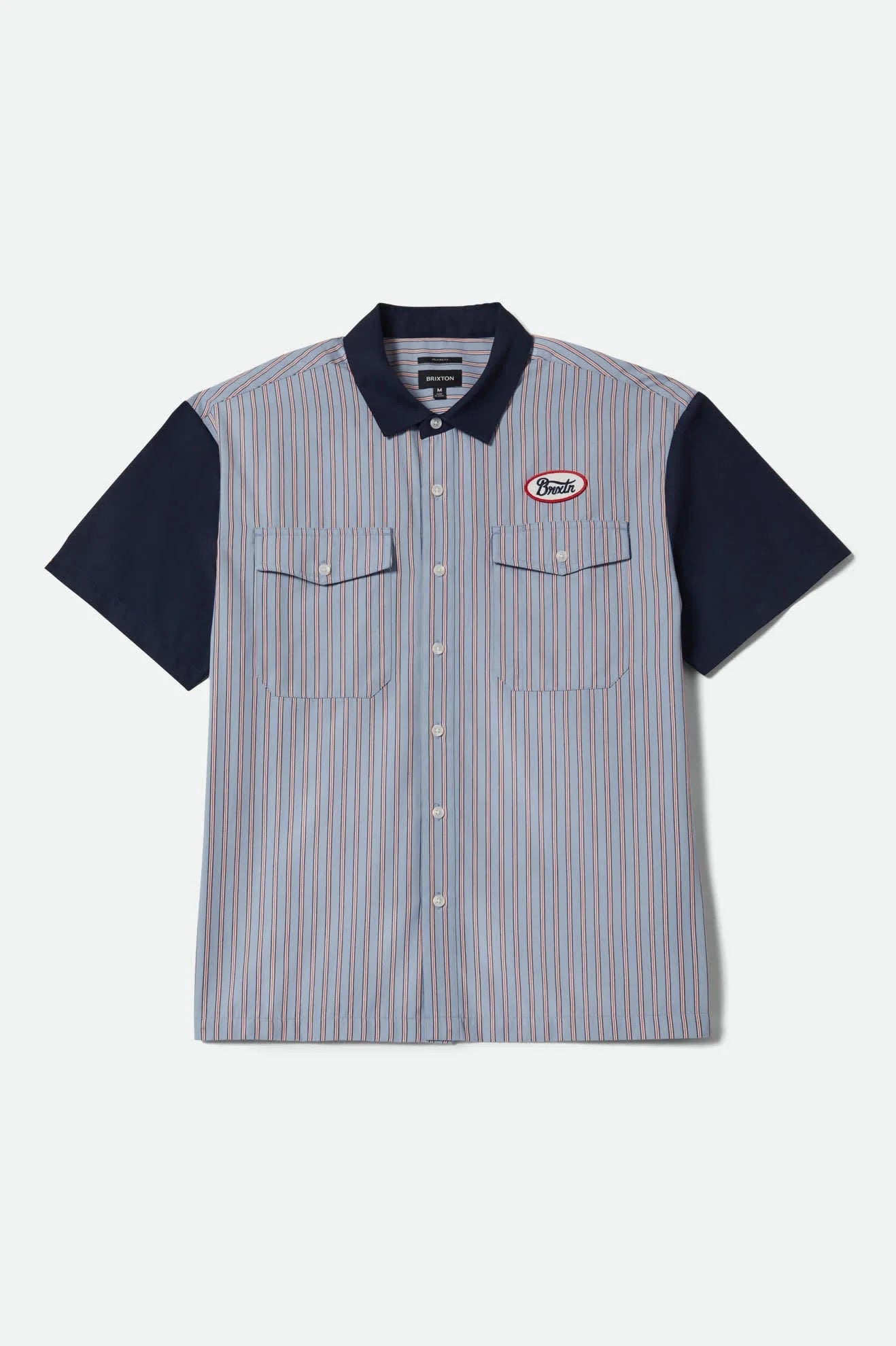 Builders Olson Short Sleeve Woven - Blue Aura Stripe