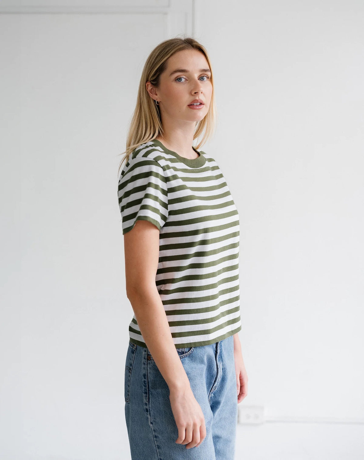 Paris Tee - Chive/Off White