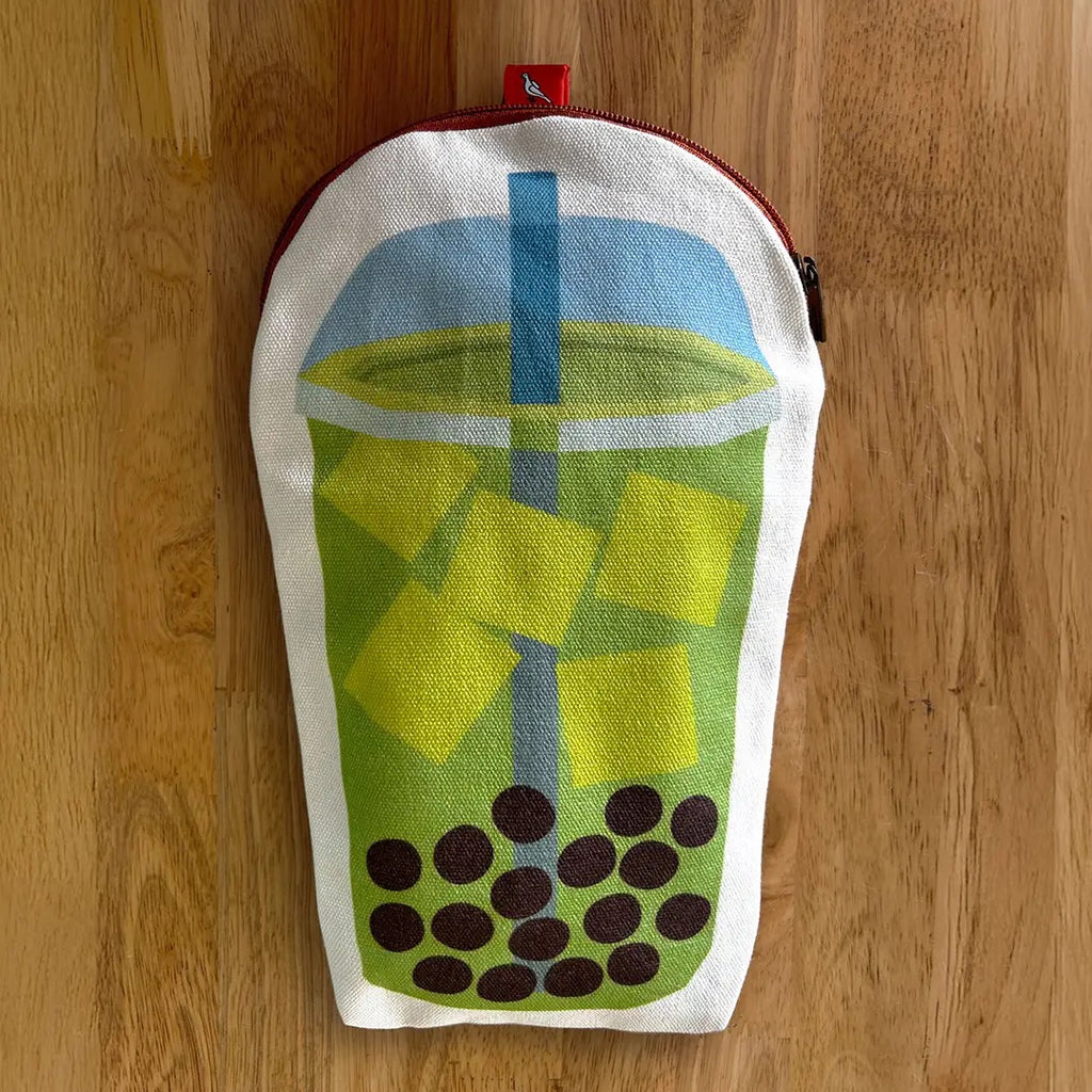 Bubble Tea Canvas Zip Pouch