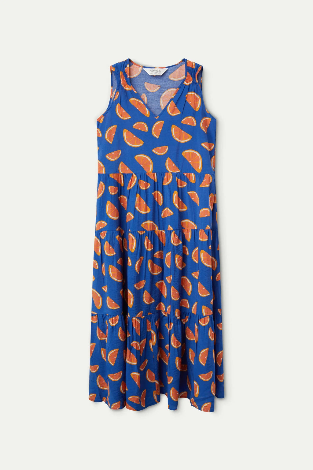 Grapefruit Midi Dress With Straps