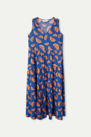 Grapefruit Midi Dress With Straps