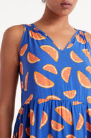 Grapefruit Midi Dress With Straps