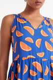 Grapefruit Midi Dress With Straps