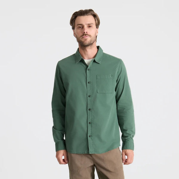 Made To Fade Long Sleeve Button Up - Slate Green