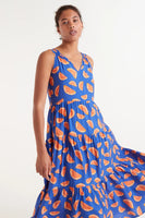 Grapefruit Midi Dress With Straps