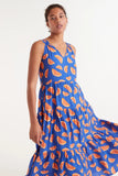 Grapefruit Midi Dress With Straps