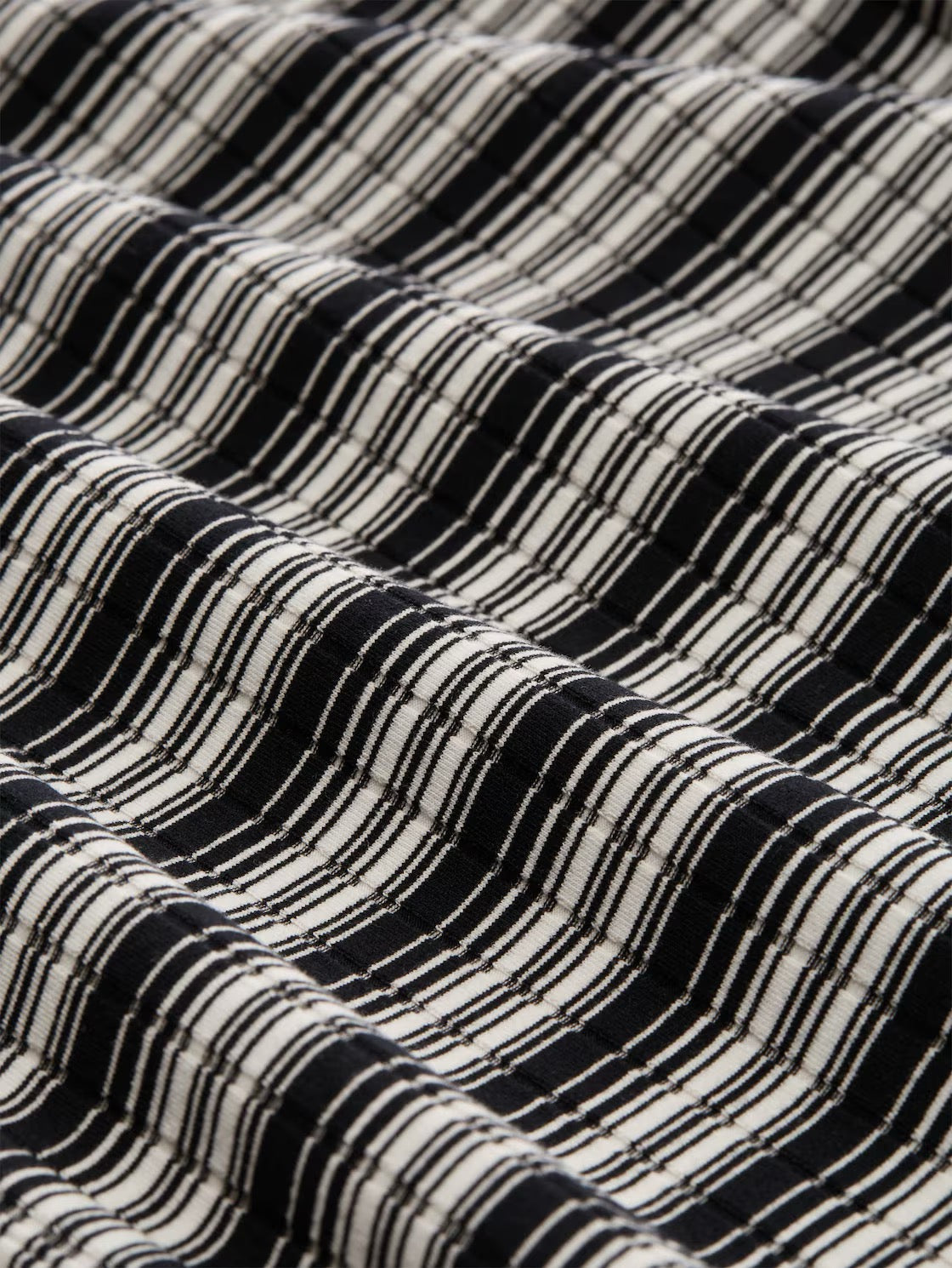 Striped Rib Top - Black/White Gradient