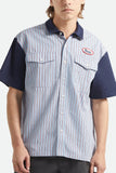 Builders Olson Short Sleeve Woven - Blue Aura Stripe