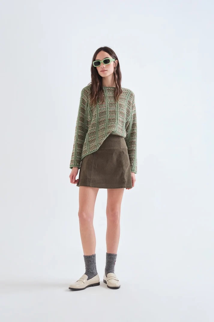 Green Sweater With Embroidered Details